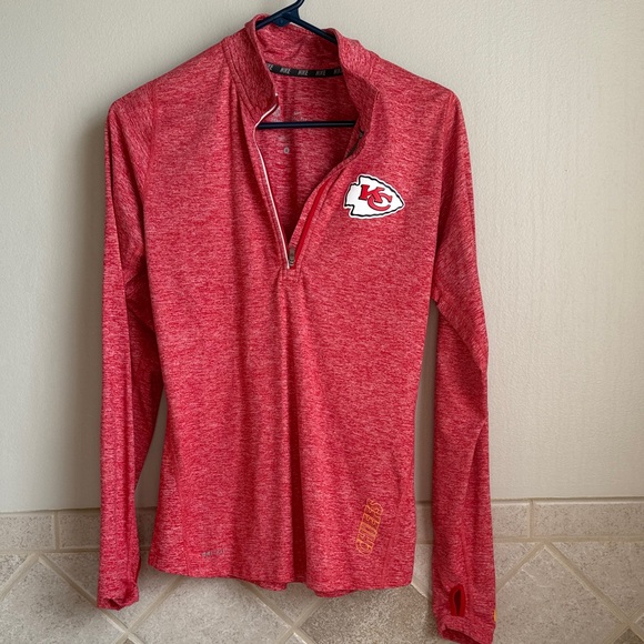 Nike Red Quarter-Zip Pullover with Logo - Picture 1 of 3